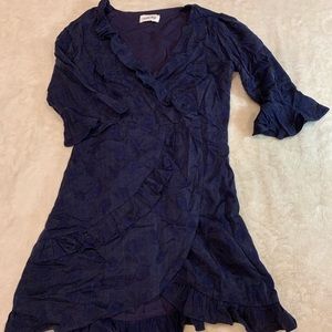 Blue wrap dress